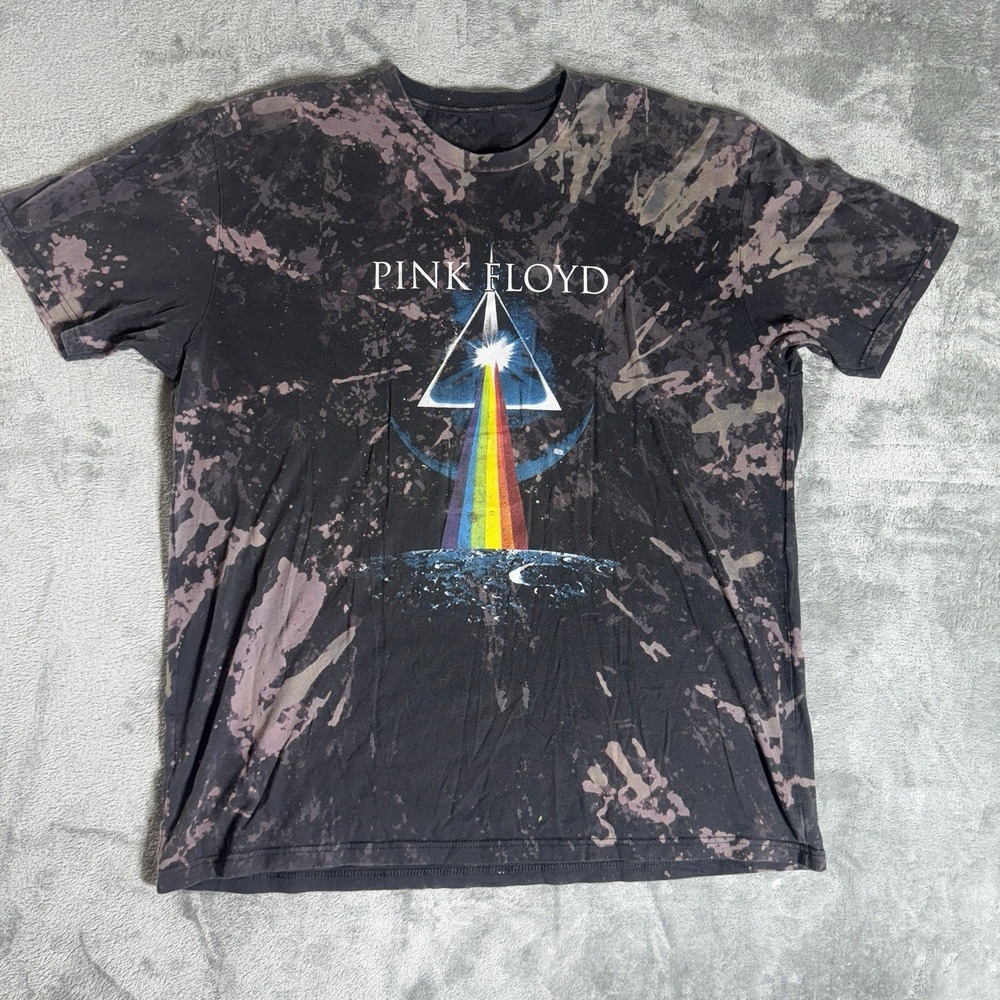 Pink Floyd The Dark Side of the Moon Acid Wash‎ Tie Dyed T-Shirt XL Graphic